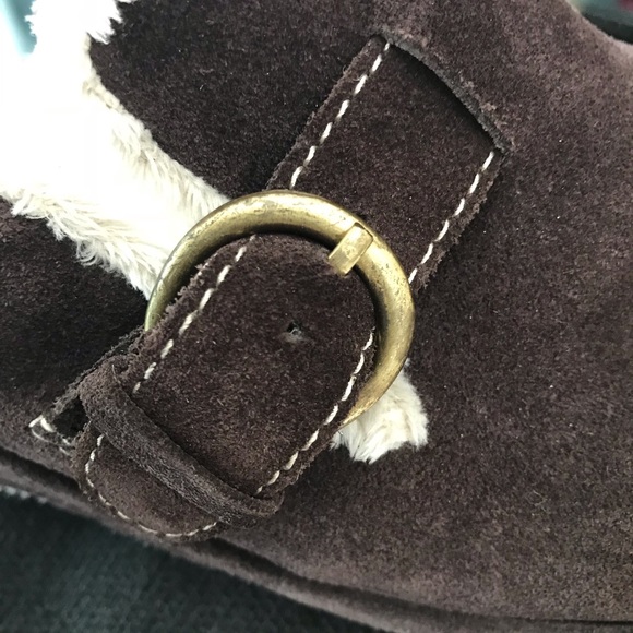 White Mountain Suede Mules Faux Fur Lined - Picture 7 of 8